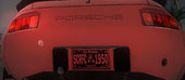 Porsche 928 Dial Wheel Rims & Scarface BLK License Plate (front & back)