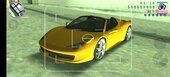 Ferrari 458 Spider For VC Mobile