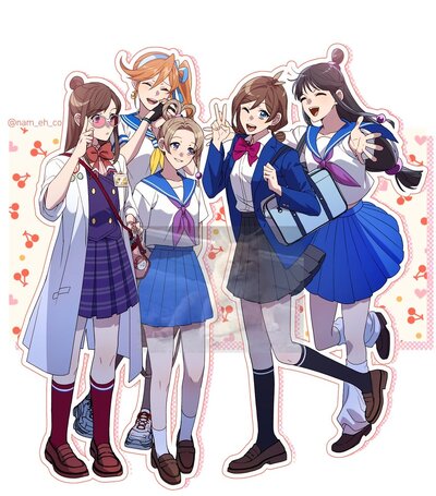 Ace Attorney School Pack (Only Girls)